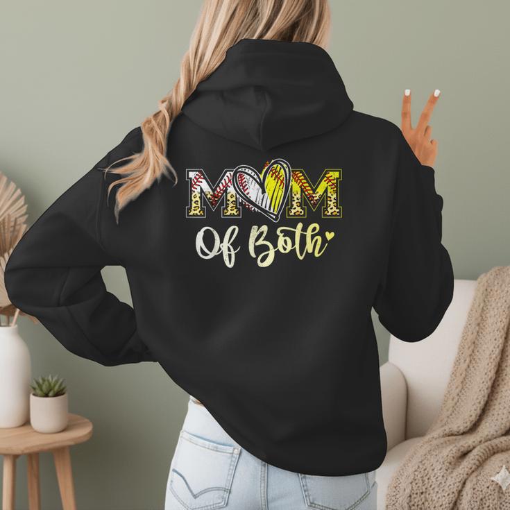 Mom Of Both Softball Baseball Mom Women Hoodie Back Print Mom Of Both Softball Baseball Mom Women Hoodie Back Print