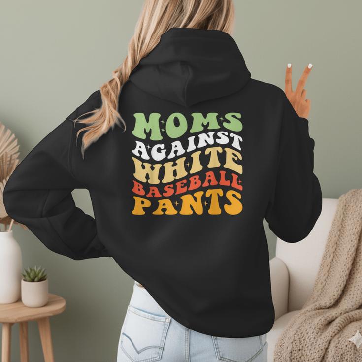 Moms Against Baseball Pants Retro Baseball Mom Women Hoodie Back Print Moms Against Baseball Pants Retro Baseball Mom Women Hoodie Back Print