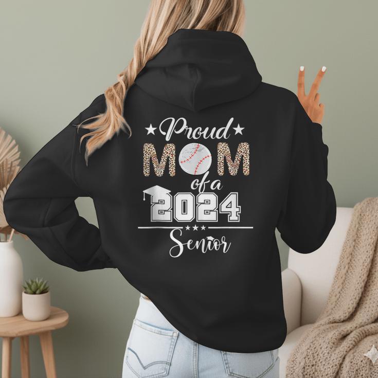 Proud Mom Of a 2024 Senior Class Of 2024 Baseball Mom Women Hoodie Back Print