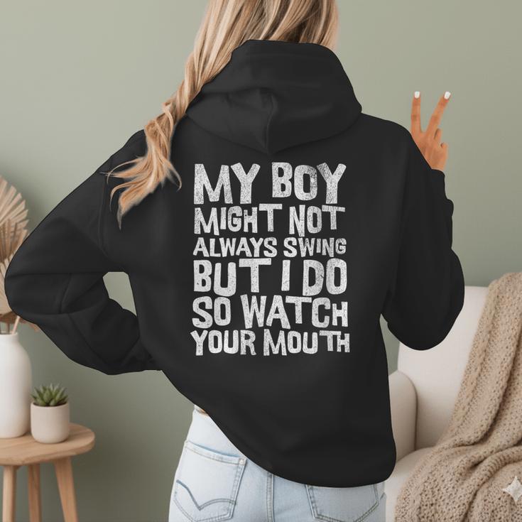 Proud Sassy Baseball Mom Women Hoodie Back Print