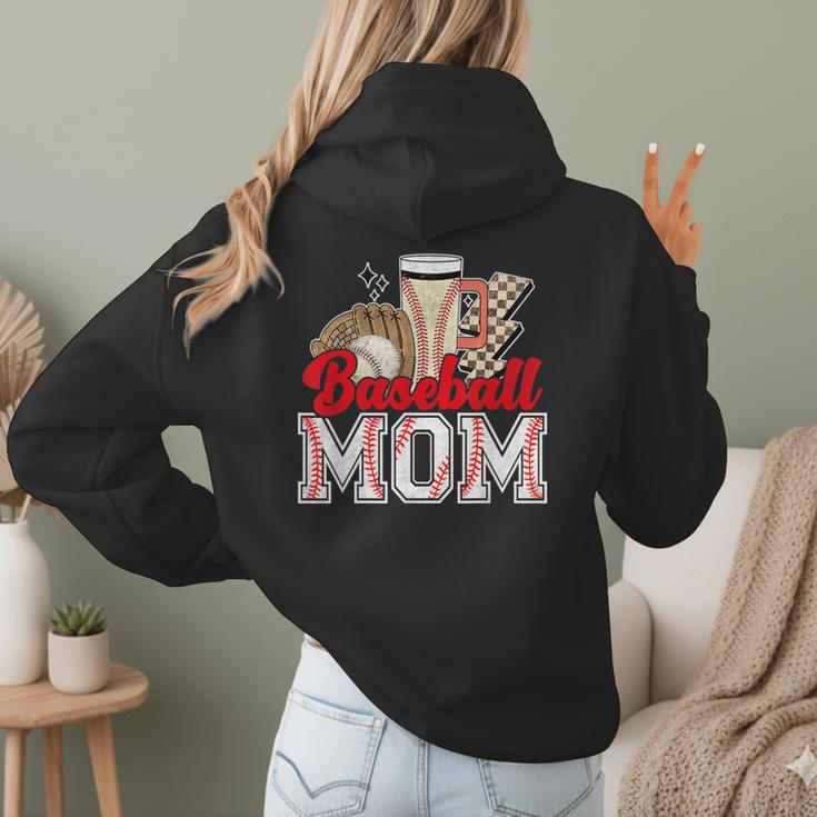 Retro Coffee Baseball Mama Mother's Day Baseball Mom Women Hoodie Back Print Retro Coffee Baseball Mama Mother's Day Baseball Mom Women Hoodie Back Print