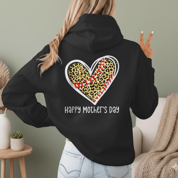 Softball Baseball Mom Valentine Leopard Heart Mother's Day Women Hoodie Back Print Softball Baseball Mom Valentine Leopard Heart Mother's Day Women Hoodie Back Print