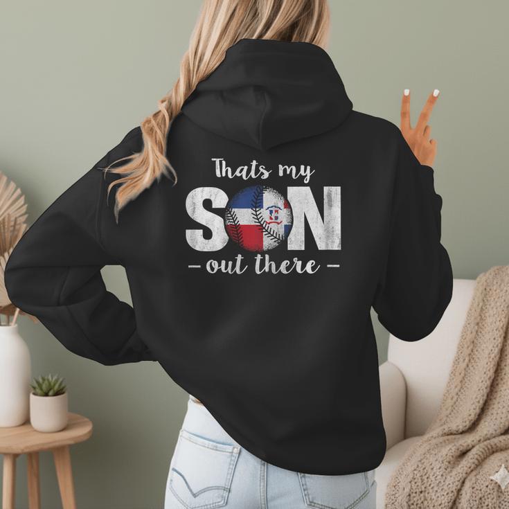 Thats My Son Out There For a Dominican Baseball Mom Women Hoodie Back Print
