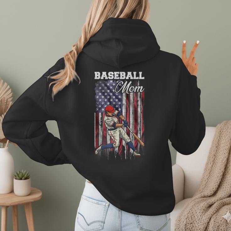 Vintage USA Flag Baseball Player Proud Baseball Mom Women Hoodie Back Print Vintage USA Flag Baseball Player Proud Baseball Mom Women Hoodie Back Print