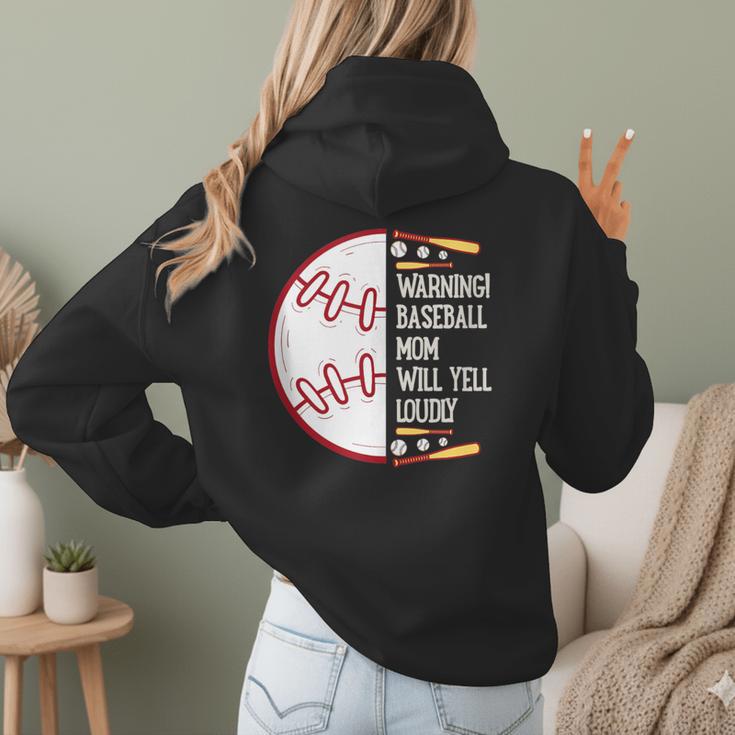 Warning Baseball Mom Will Yell Loudly Women Hoodie Back Print Warning Baseball Mom Will Yell Loudly Women Hoodie Back Print