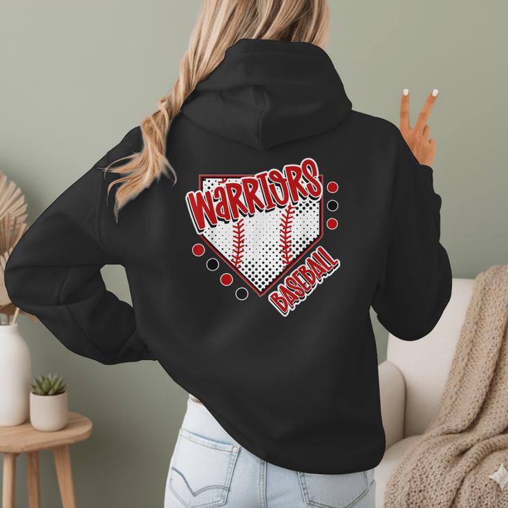 Warriors Home Plate Baseball Sports Baseball Mom Women Hoodie Back Print Warriors Home Plate Baseball Sports Baseball Mom Women Hoodie Back Print