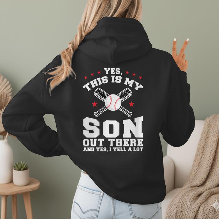 Yes This Is My Son Out Baseball Mom Women Hoodie Back Print Yes This Is My Son Out Baseball Mom Women Hoodie Back Print