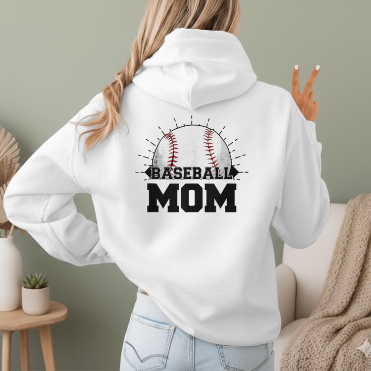 American Flag Patriotic Game Day Baseball Mom Women Hoodie Back Print