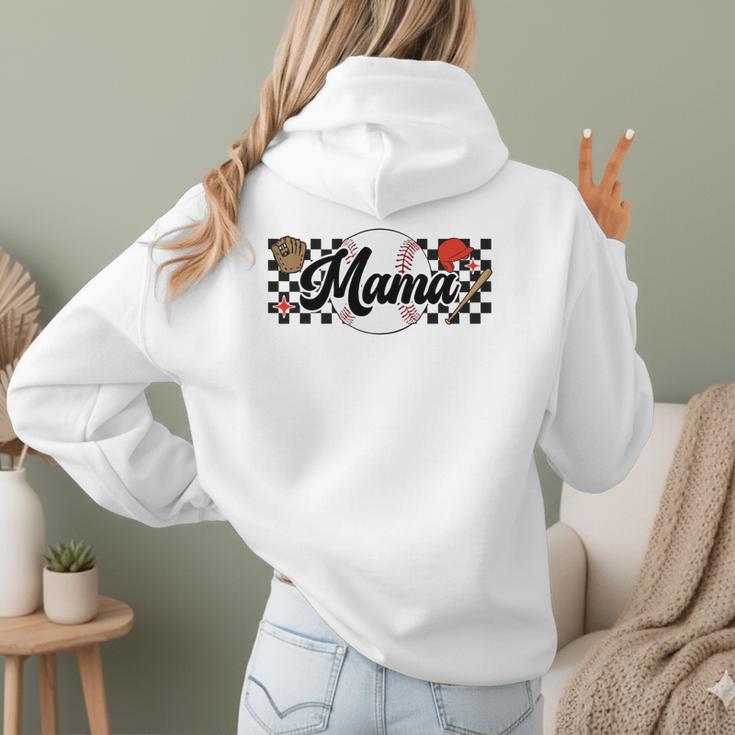 Baseball Mama Game Day Vibes Women Baseball Mom Women Hoodie Back Print