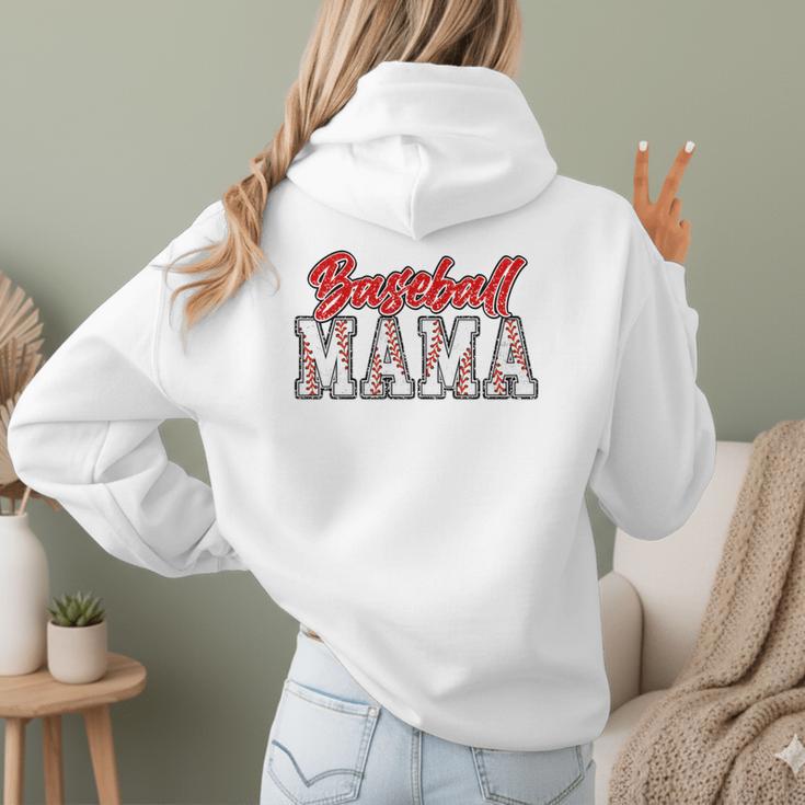 Baseball Mama Retro Groovy Baseball Mom Women Mother's Day Women Hoodie Back Print