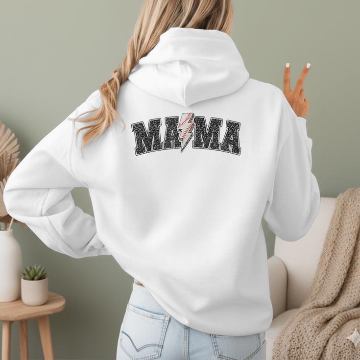 Baseball Mama Rocks Lightning Baseball Mom Mother's Day Women Hoodie Back Print Baseball Mama Rocks Lightning Baseball Mom Mother's Day Women Hoodie Back Print