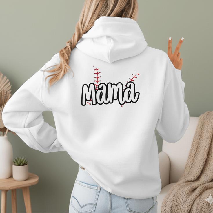 Baseball Mama Scribble Heart Baseball Mom Sports Team Tball Women Hoodie Back Print