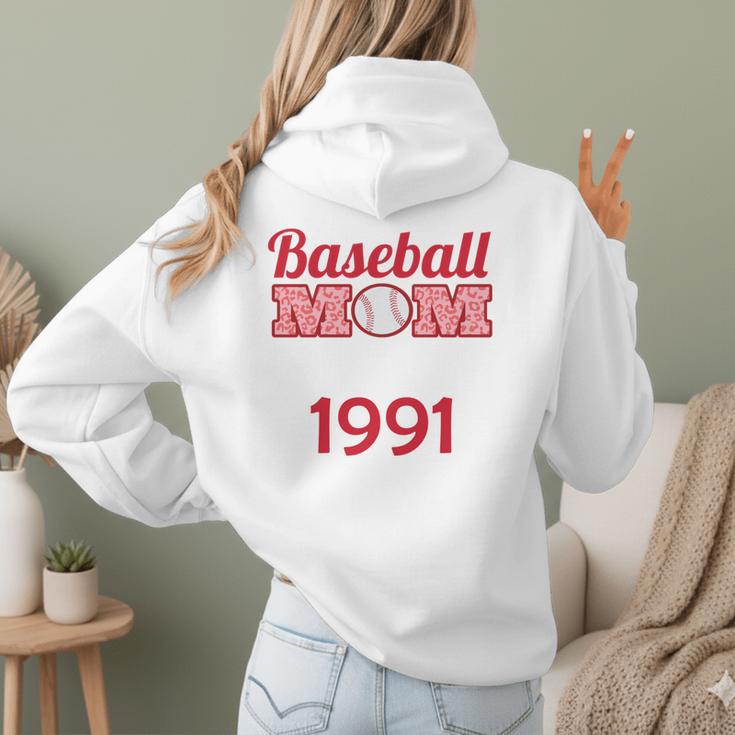 Baseball Mom Since 1991 Women Hoodie Back Print Baseball Mom Since 1991 Women Hoodie Back Print