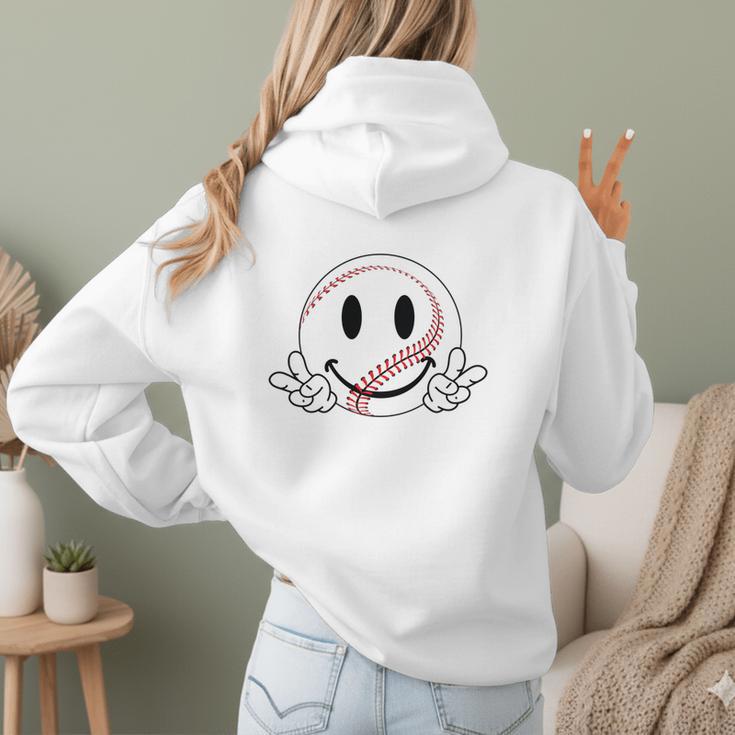 Baseball Mom Era Ball Mom Smile Face Groovy Mother's Day Women Hoodie Back Print Baseball Mom Era Ball Mom Smile Face Groovy Mother's Day Women Hoodie Back Print