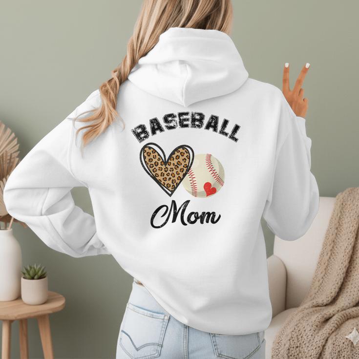 Baseball Mom Leopard Heart Baseball Player Kids Women Hoodie Back Print Baseball Mom Leopard Heart Baseball Player Kids Women Hoodie Back Print