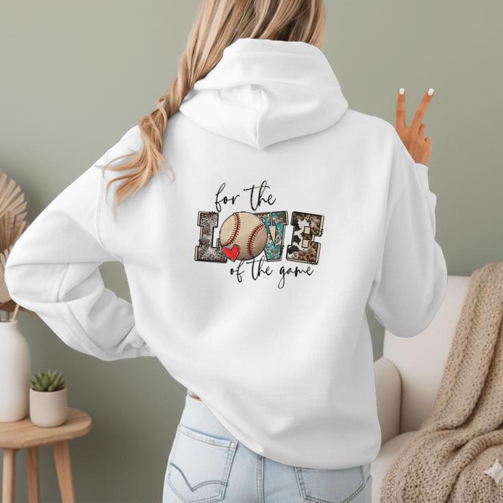 Baseball Mom Leopard For The Love Of The Game Bleached Women Women Hoodie Back Print