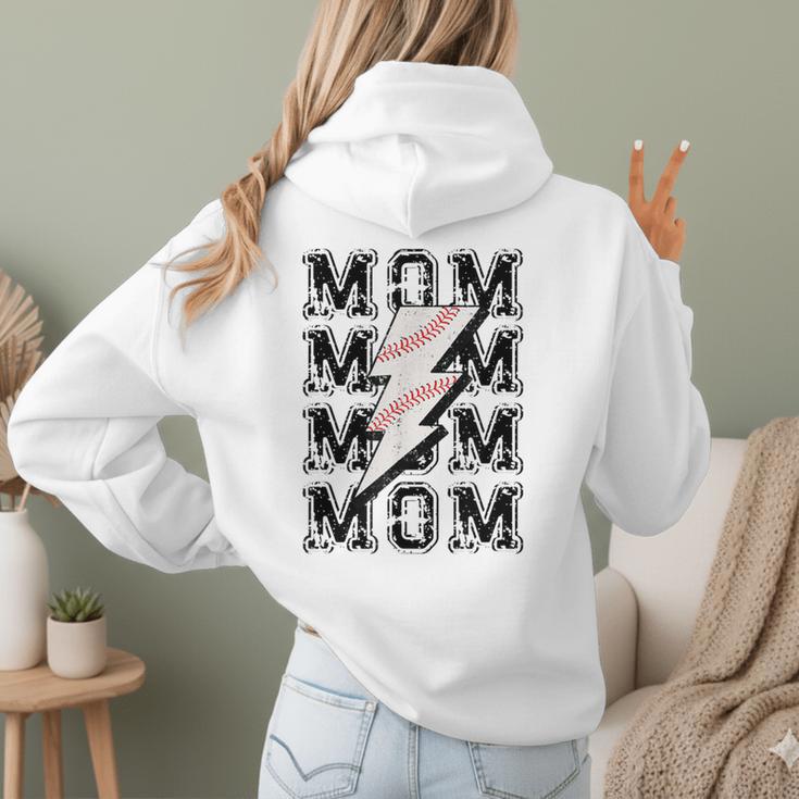 Baseball MOM Lightning Bolt Tshirt Retro Women Hoodie Back Print