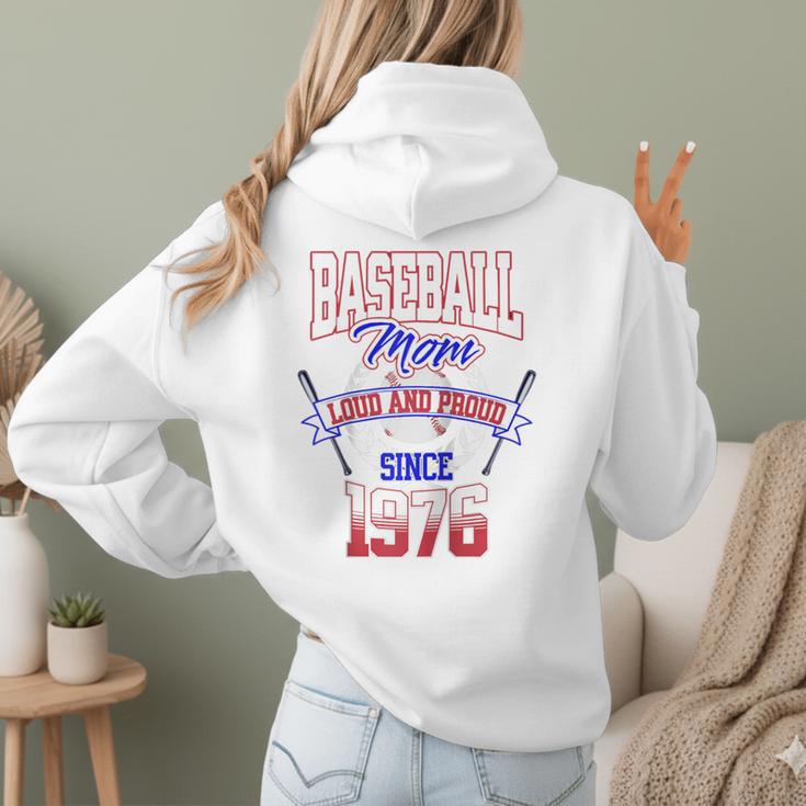 Baseball Mom Loud & Proud Since 1976 Raglan Baseball Tee Women Hoodie Back Print Baseball Mom Loud & Proud Since 1976 Raglan Baseball Tee Women Hoodie Back Print