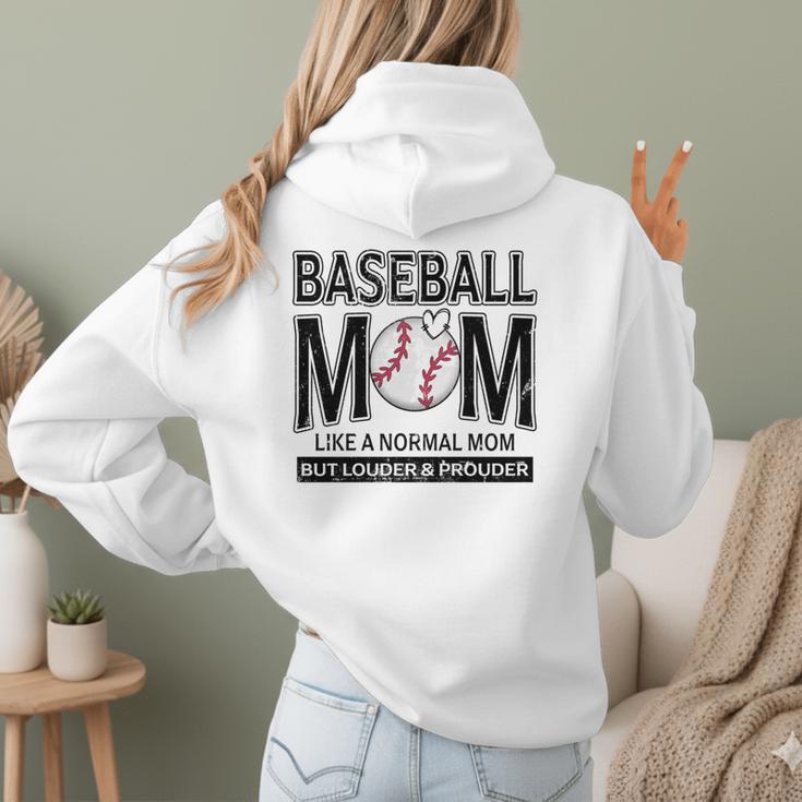 Baseball Mom Not Like a Normal Mom Baseball Mama Women Hoodie Back Print
