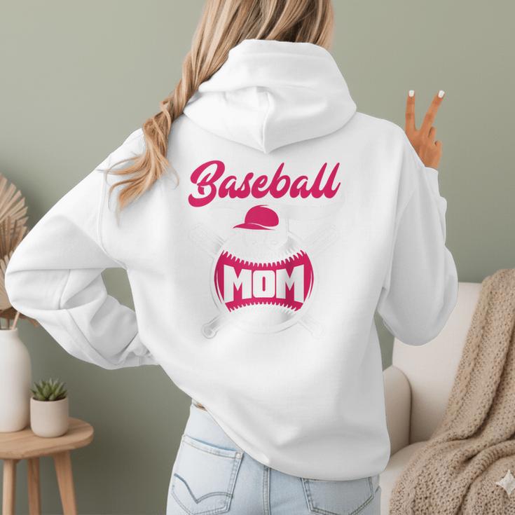 Baseball Mom Raglan Baseball Tee Women Hoodie Back Print