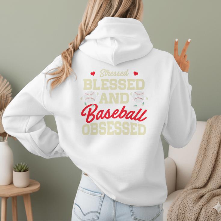 Baseball Mom Stressed Blessed And Baseball Obsessed Premium Women Hoodie Back Print Baseball Mom Stressed Blessed And Baseball Obsessed Premium Women Hoodie Back Print