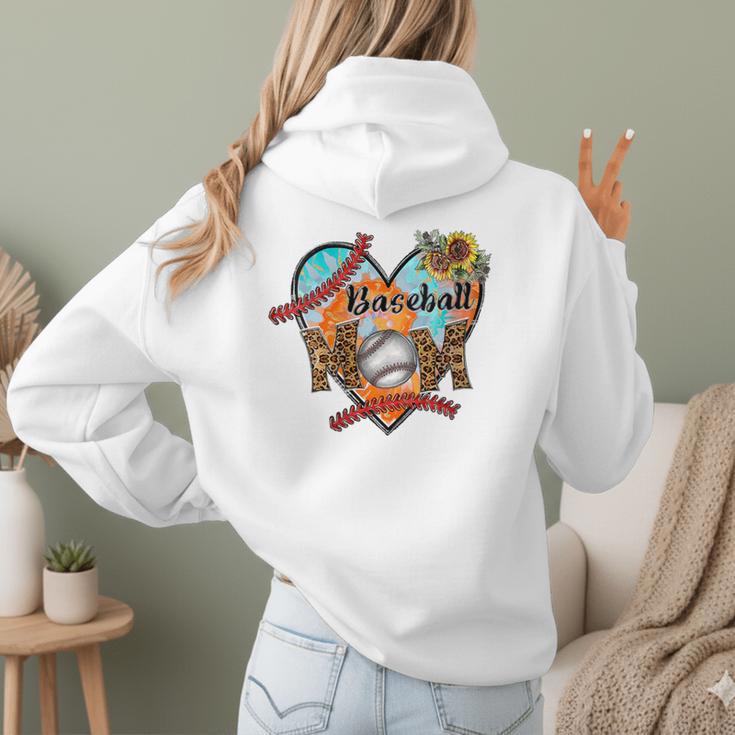 Baseball Mom Valentine Leopard Heart Softball Mother's Day Women Hoodie Back Print Baseball Mom Valentine Leopard Heart Softball Mother's Day Women Hoodie Back Print