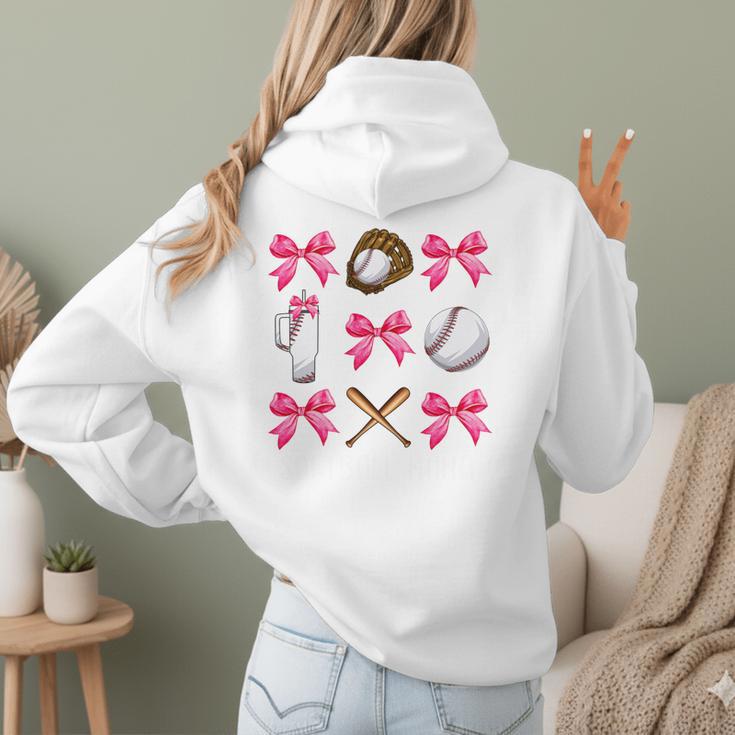 Baseball Nana Era Bows Baseball Mom Women Women Hoodie Back Print Baseball Nana Era Bows Baseball Mom Women Women Hoodie Back Print
