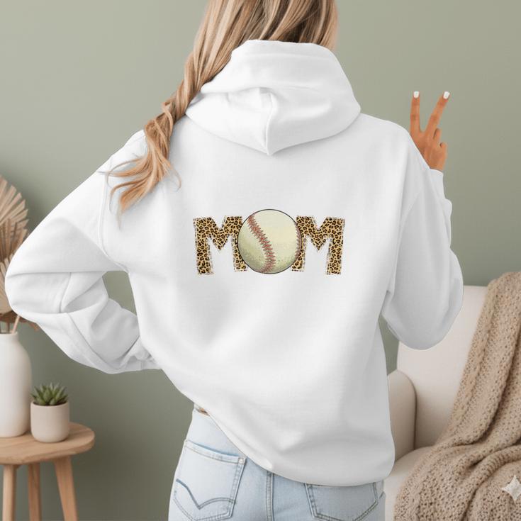 Cute Baseball Mom Leopard Print Mom For Mother's Day Women Hoodie Back Print Cute Baseball Mom Leopard Print Mom For Mother's Day Women Hoodie Back Print