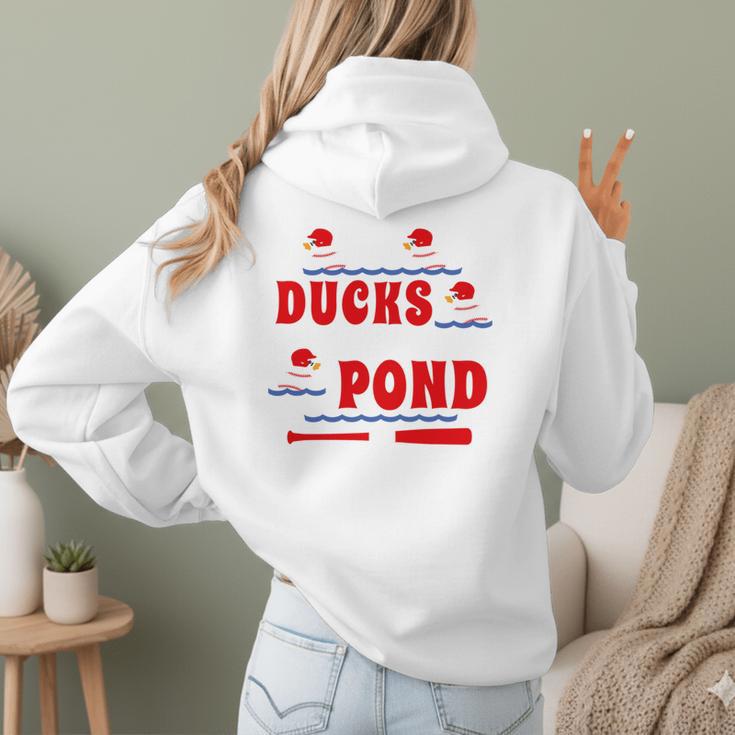 Cute Ducks On The Pond Cute Baseball Mom T-Shirt Women Hoodie Back Print