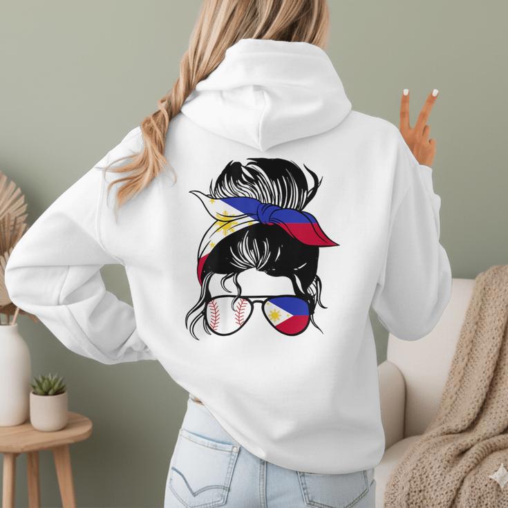 Filipina Baseball Mom Philippines Flag Baseball Girl Women Hoodie Back Print Filipina Baseball Mom Philippines Flag Baseball Girl Women Hoodie Back Print