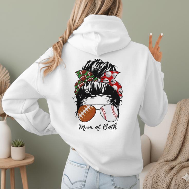 Football Mom Baseball Mom Of Both Messy Bun Mother's Day Premium Tri-Blend Women Hoodie Back Print Football Mom Baseball Mom Of Both Messy Bun Mother's Day Premium Tri-Blend Women Hoodie Back Print