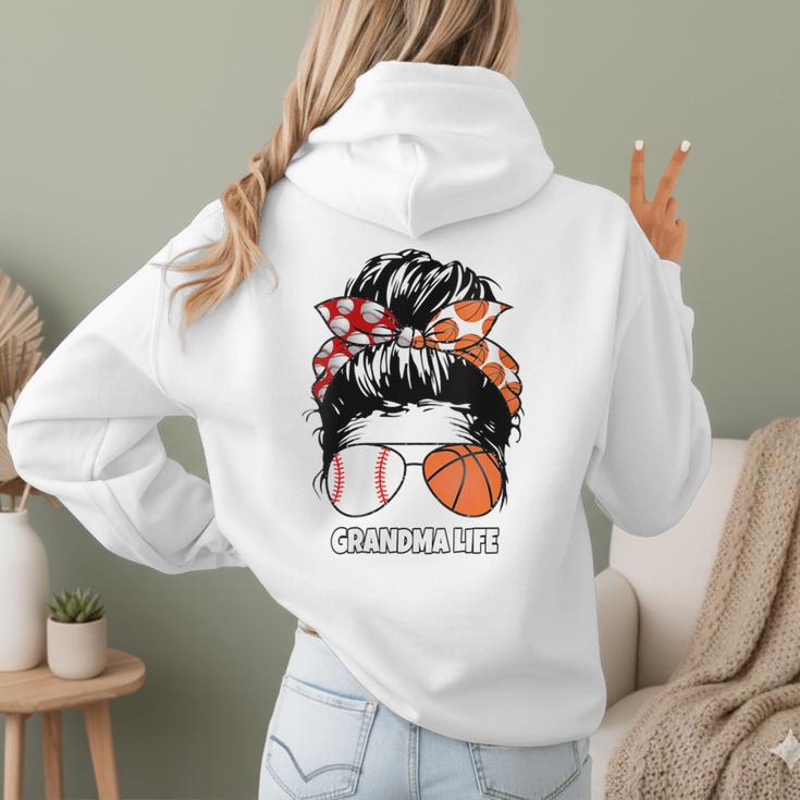 Grandma Life Basketball And Baseball Mom Funny Women Hoodie Back Print Grandma Life Basketball And Baseball Mom Funny Women Hoodie Back Print