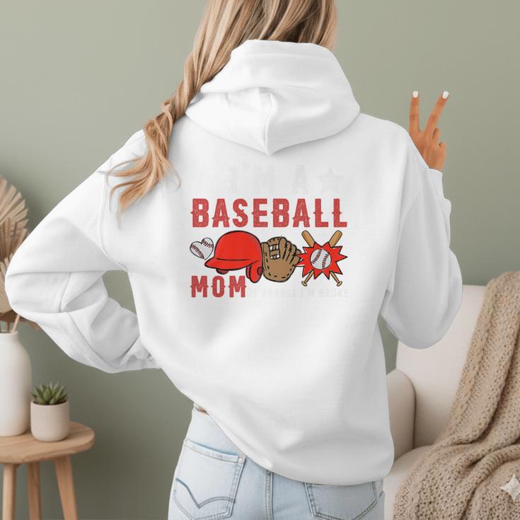 I'm A Baseball Mom Of Course I'm Broke Premium Women Hoodie Back Print