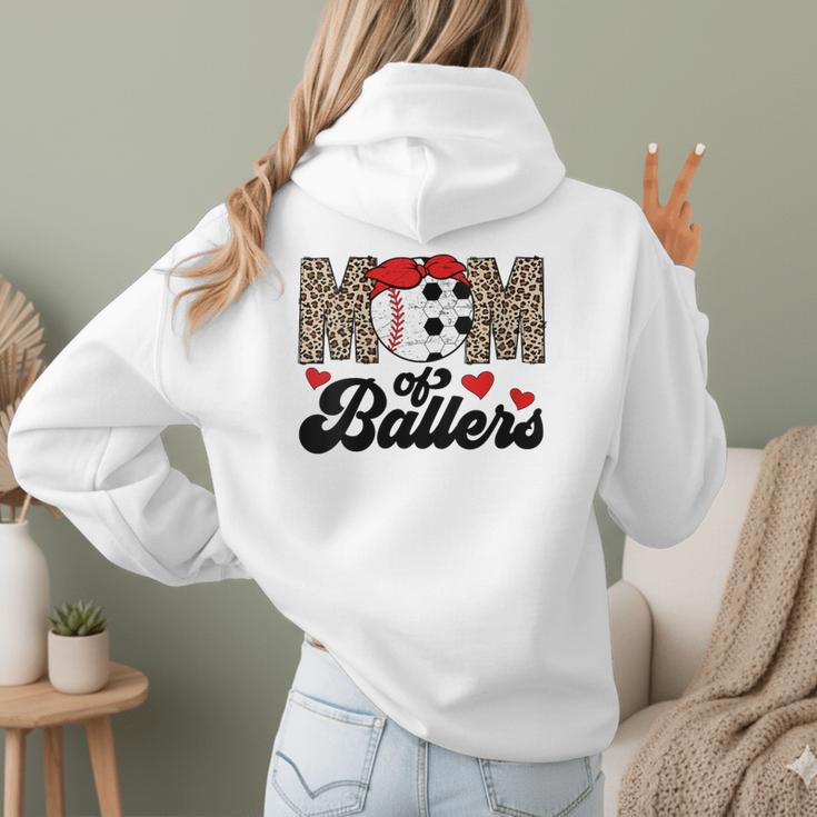 Mom Of Ballers Soccer Baseball Mom Soccer Baseball Mother Women Hoodie Back Print