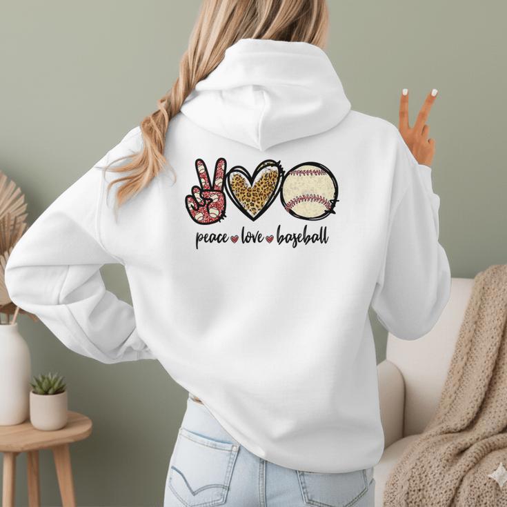 Peace Love Baseball Mom Leopard Print Cheetah Pattern Women Hoodie Back Print Peace Love Baseball Mom Leopard Print Cheetah Pattern Women Hoodie Back Print