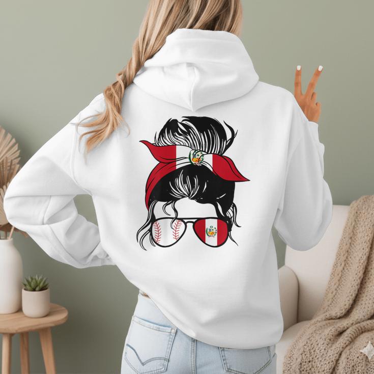 Peruvian Baseball Mom Peru Flag Baseball Girl Women Hoodie Back Print Peruvian Baseball Mom Peru Flag Baseball Girl Women Hoodie Back Print