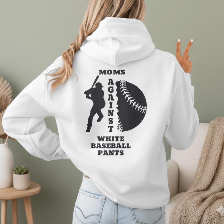 Retro Moms Against Baseball Pants Baseball Mom Women Hoodie Back Print