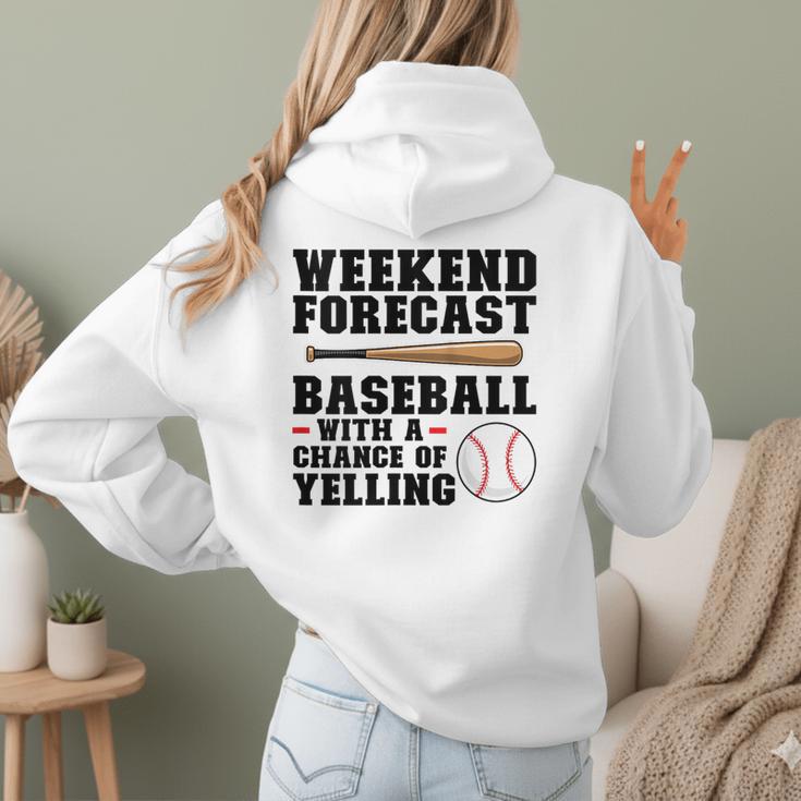 Weekend Forecast Baseball Baseball Mom Women Hoodie Back Print Weekend Forecast Baseball Baseball Mom Women Hoodie Back Print