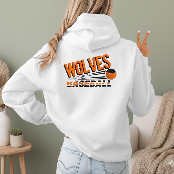 Wolves Baseball Team Baseball Mom Wolf Sports School Spirit Women Hoodie Back Print Wolves Baseball Team Baseball Mom Wolf Sports School Spirit Women Hoodie Back Print