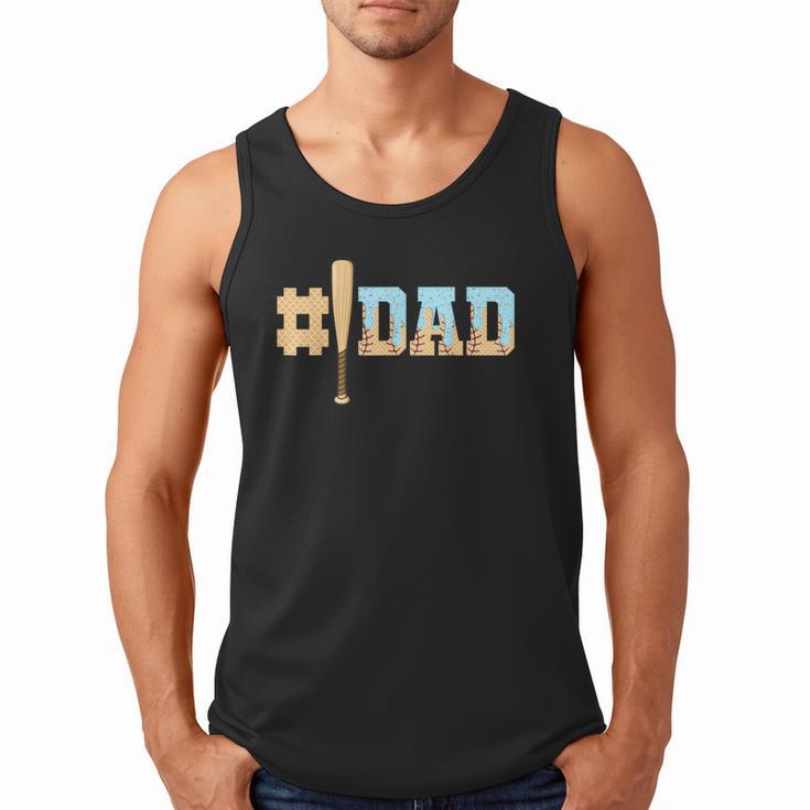 1 Dad Baseball Ice Cream Drip Fathers Day Baseball Daddy Men Tank Top