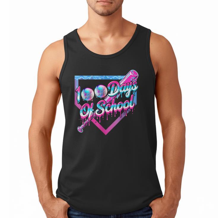 100 Days Of School Baseball 100th Day Ice Cream Boys Kids Men Tank Top