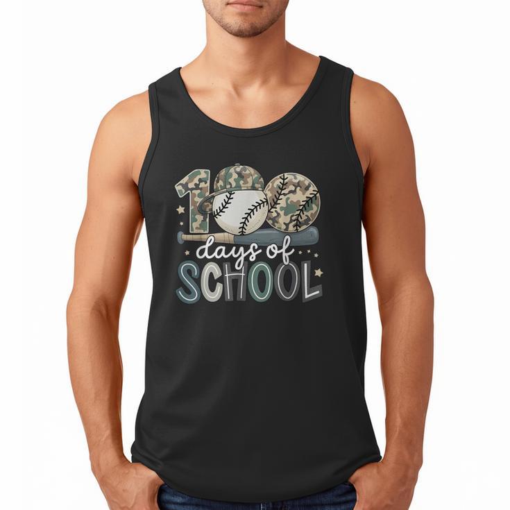 100 Days Of School Baseball Camo Camo Cap Boy School Men Tank Top
