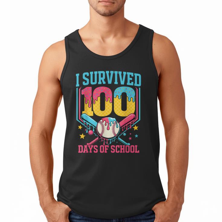 100 Days Of School Baseball Drip 100 Days Boy Girl Kids Men Tank Top