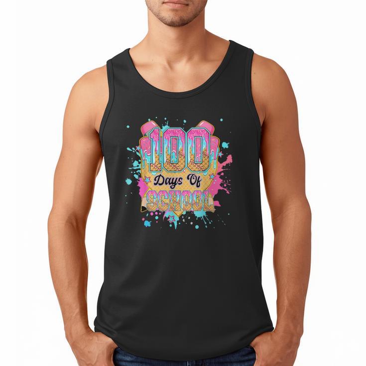100 Days Of School Baseball Drip Boys Kids 100th Day Men Tank Top
