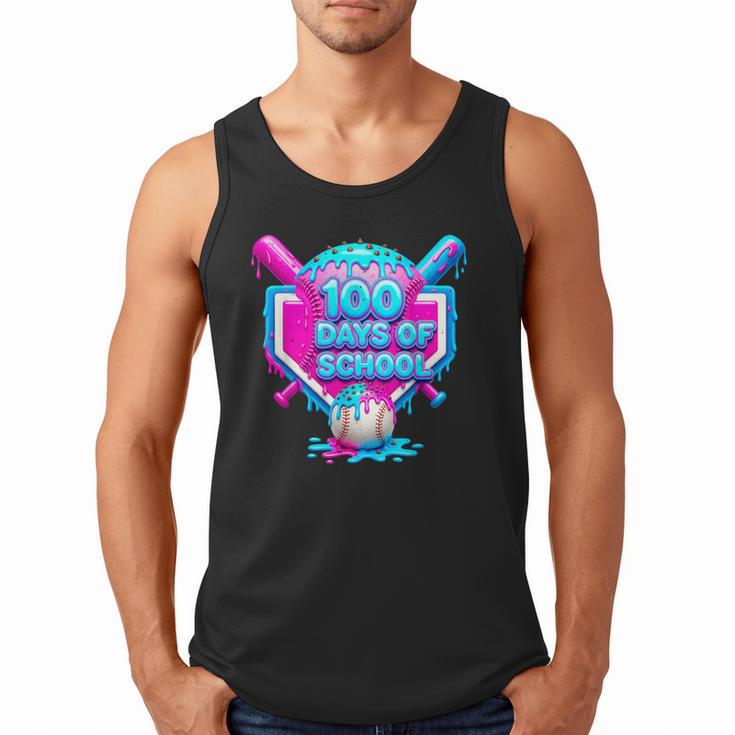 100 Days Of School Baseball Drip 100 Days For Boys And Kids Men Tank Top