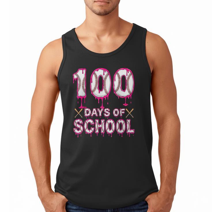 100 Days Of School Baseball Ice Cream Drip 100th Day Boys Men Tank Top