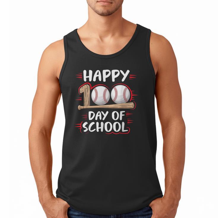 100 Days Of School Baseball Theme Kids Teens Boys 100th Day Men Tank Top