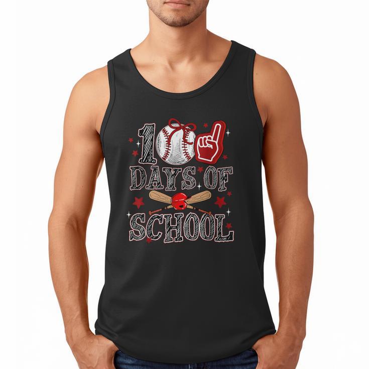 100 Days Of School Baseball Teacher 100 Days Smarter Student Men Tank Top