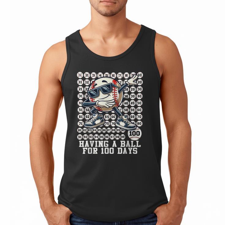 100 Days Of School Boys Dabbing Baseball 100th Day Of School Men Tank Top
