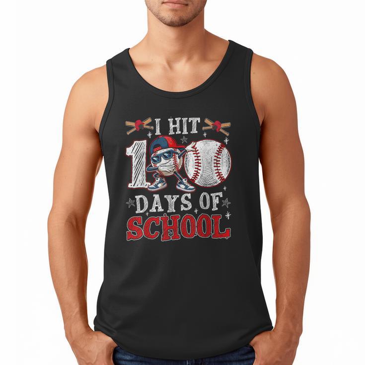 100 Days Of School Dabbing Baseball Hit Student Kids Boys Men Tank Top